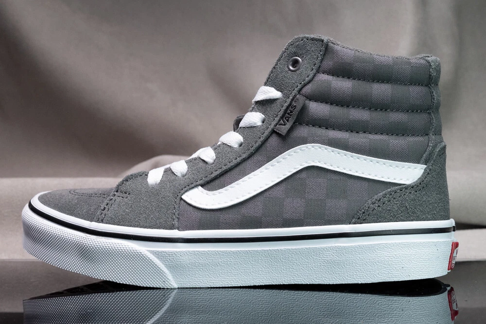 vans sk8 hi black pewter checkerboard