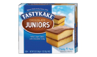 2 Box Special **FRESH**Tastykake Chocolate Juniors Family Packs 4 count
