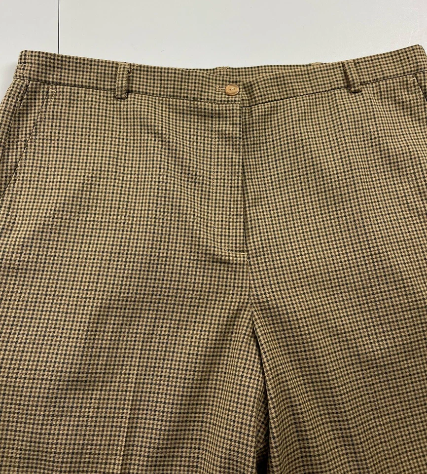 Pantalones Appleseeds Mujer Talla 18 Pequeño Marrón Guinga Cuadros Oficina Clásico Foto 2 de 4