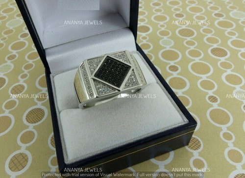 Real 925 Sterling Silver Men's 2 CT Round Cut Lab-Created Spinel Engagement Ring - Picture 4 of 4