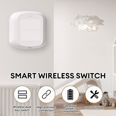 For WiFi/ZigBee Wireless Scene Smart Switch Push Button Double Open Switch Home
