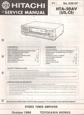 Hitachi - HTA-50AV Receiver - Original Service Manual