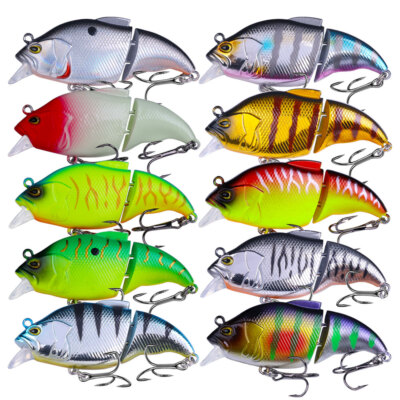 10PCS Lot Jointed Fishing Lures Crankbait Swimbait Minnow Bass Bait Wobbler Lure