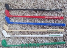 6 PLASTIC GOLF CLUB SWIZZLE STICKS-DORAL, PGA  CAMP WALKER