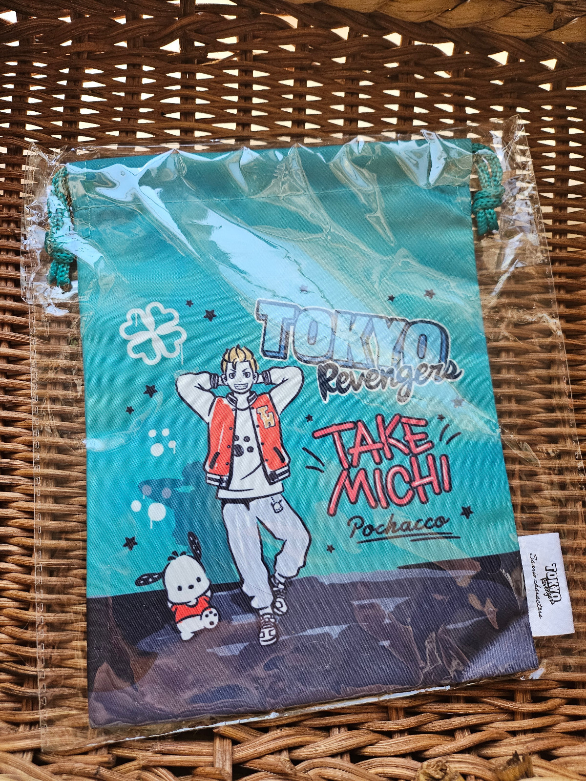 NEW Tokyo Revengers x Sanrio Takemichi Pochacco Drawstring bag