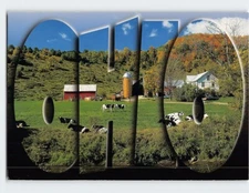 Postcard A rural farm scene in Ohio USA