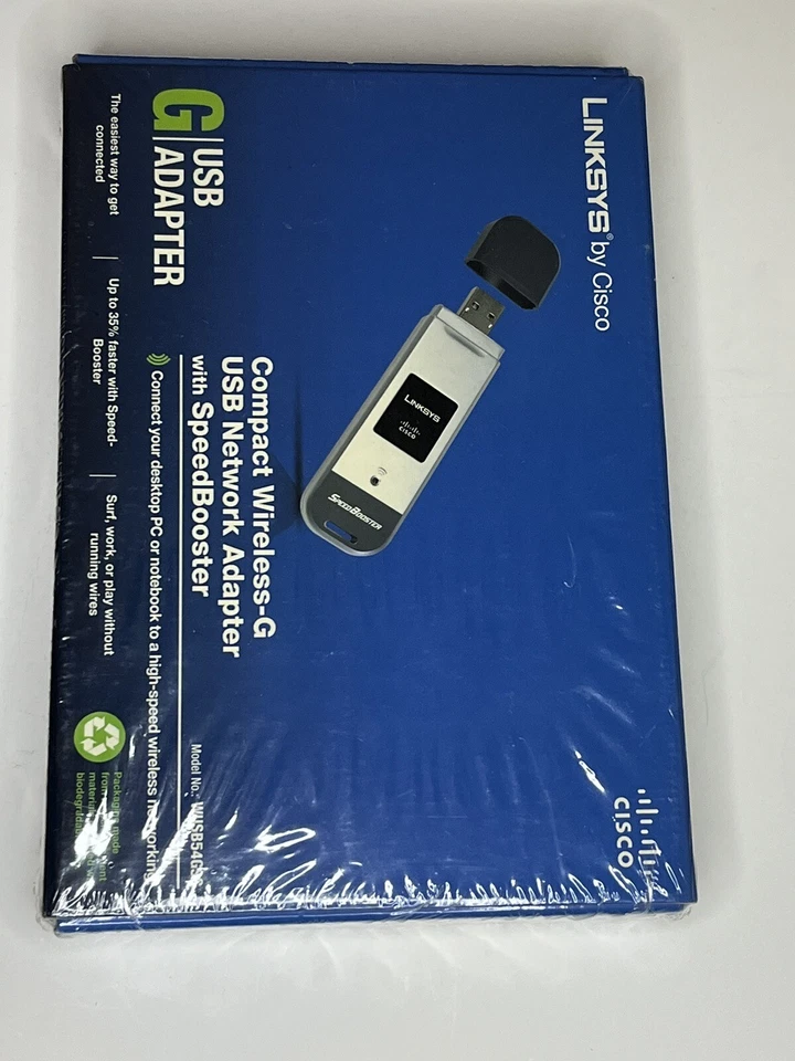 Cisco-Linksys WUSB54GSC Compact Wireless-G USB Network Adapter with SpeedBooster - Image 2 of 4