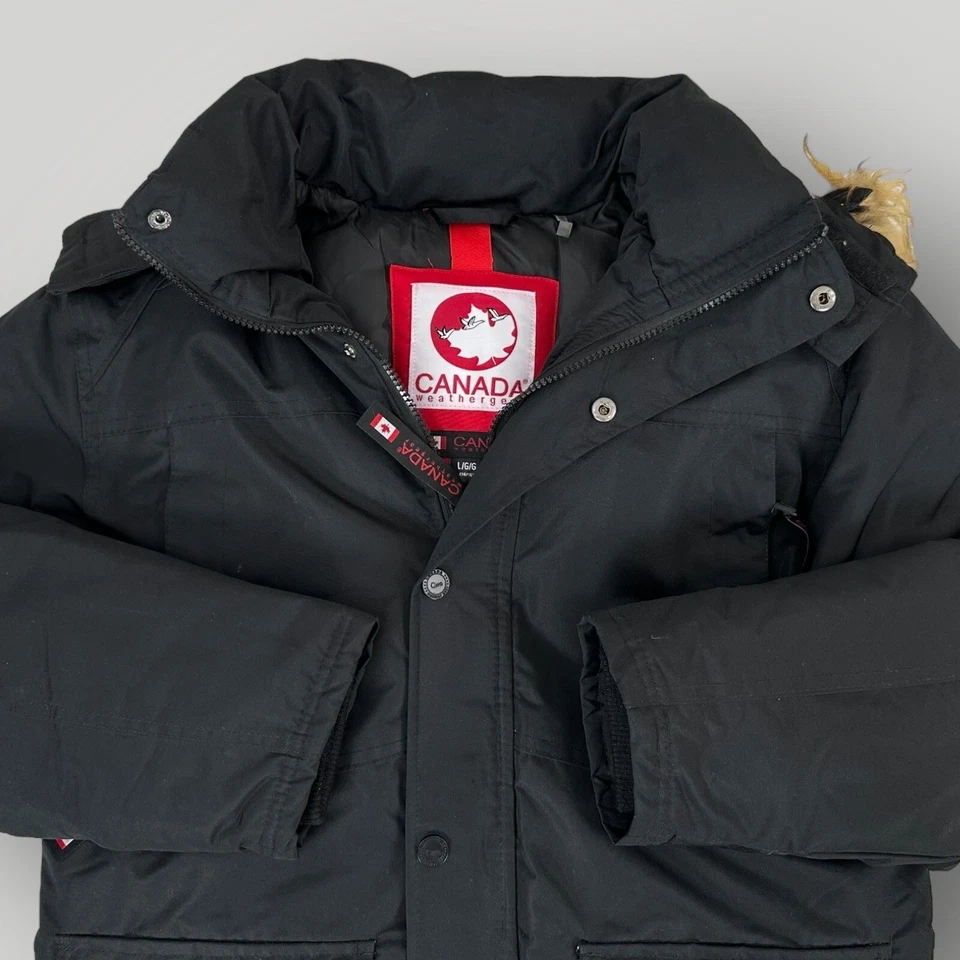 Canada Weather Gear Mujer GRANDE (14-16) Invierno Peso Negro Chaqueta Parka con Capucha Foto 4 de 4