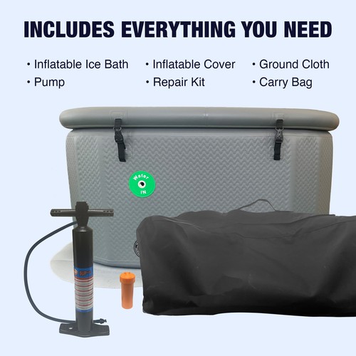 ALEKO Inflatable Cold Ice Plunge Portable Bathtub 59.1L x 31.5W with Cover - 第 7/11 張圖片