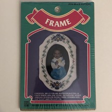 Designs for the Needle Vtg Cross Stitch Blue Floral 2036 Frame Kit 3 1/2 x 5 1/2