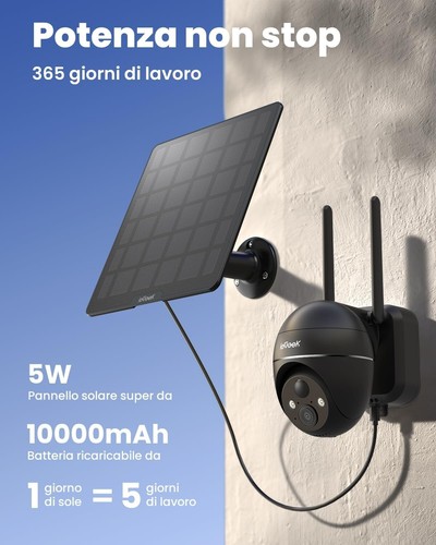 ieGeek 4G LTE Videocamera Sorveglianza Esterna con Pannello Solare, 2K 3MP Ultra - Picture 5 of 9