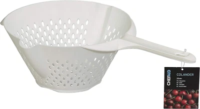 Chef Aid White Plastic Colander with Long Handle,40 X 26 X 11.5 Cm