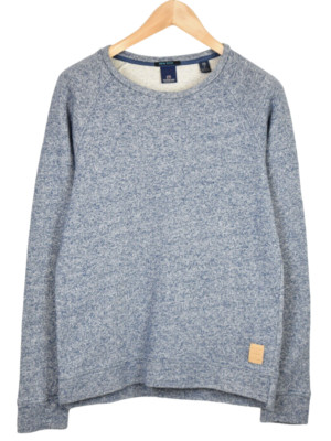 Scotch & Soda Sweatshirt Herren Klein Leinen Mischung Blau Crew Pullover