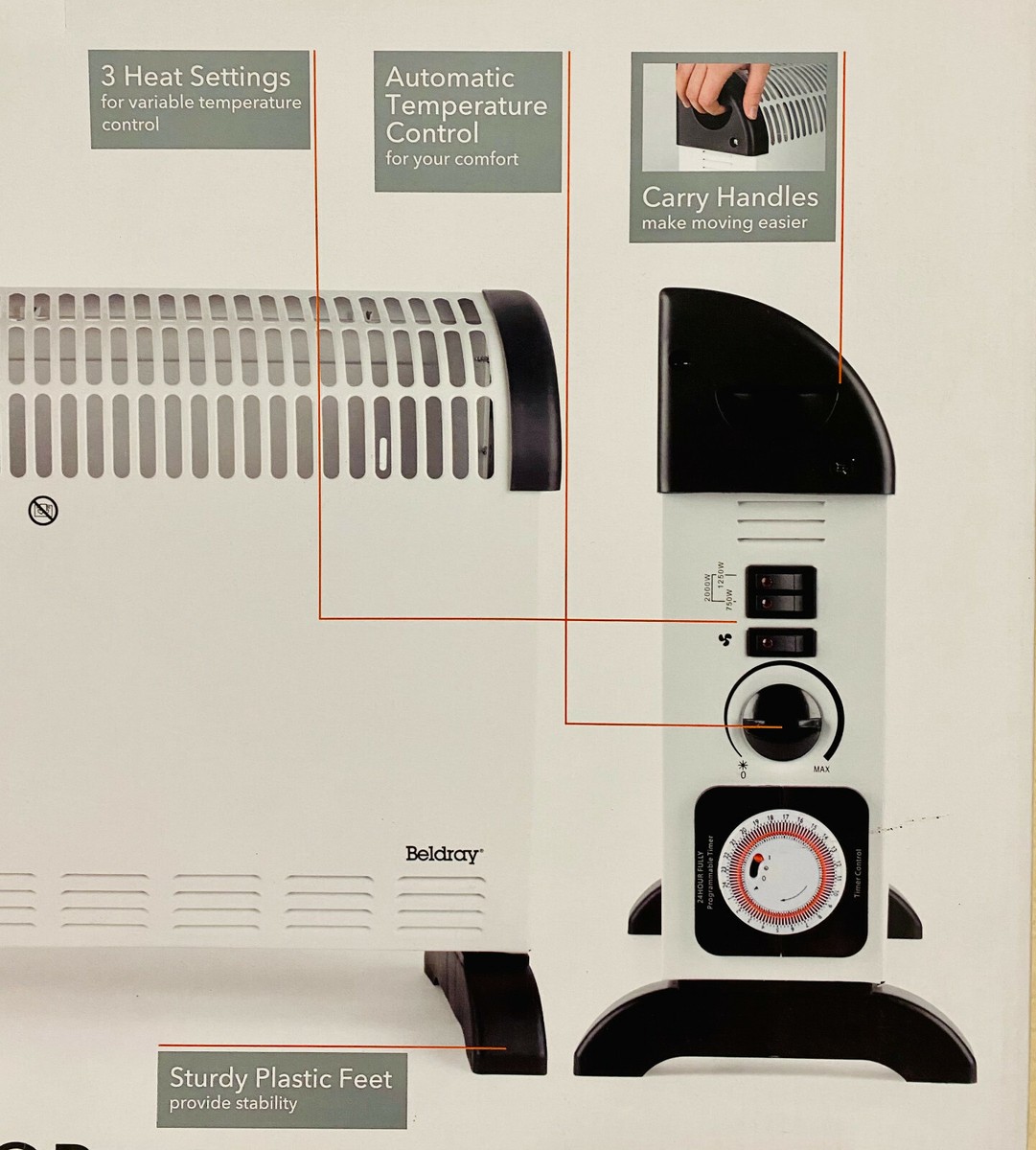 Beldray/Fine Adjustable Thermostat Heaters 500, 650, 1000,1200,1500,  2000,3000W | eBay