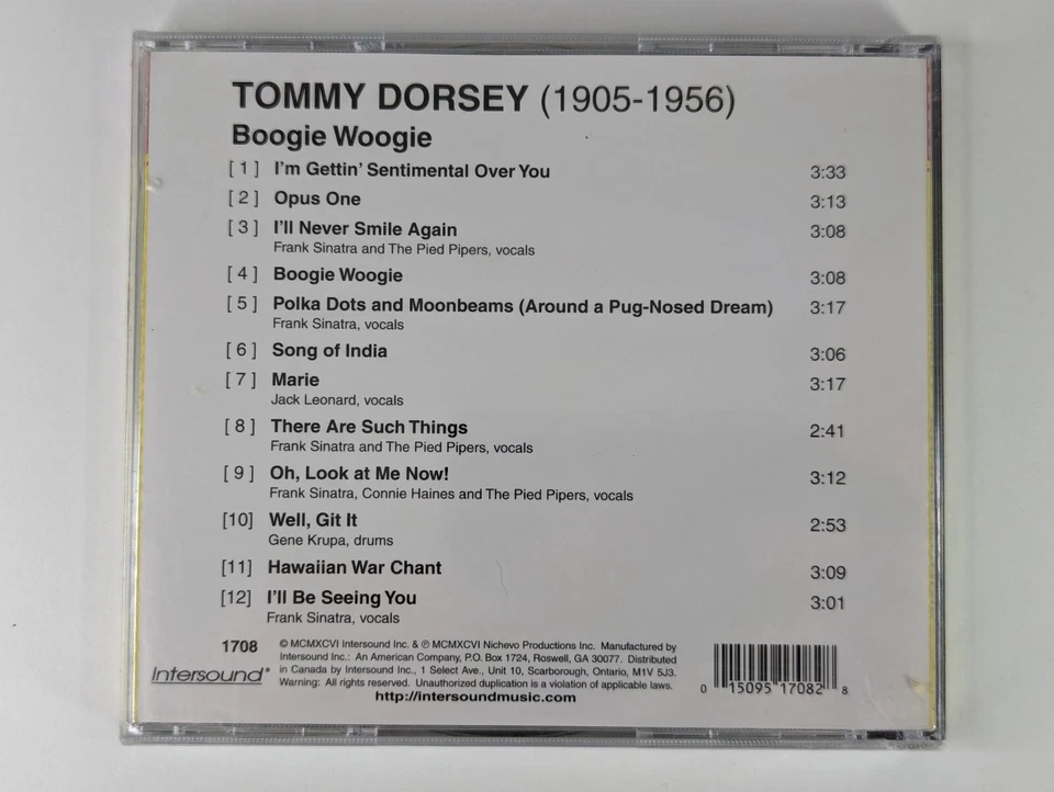 CD THE ORIGINAL RECORDINGS TOMMY DORSEY BOOGIE WOOGIE NUEVO PRECINTADO Foto 2 de 4