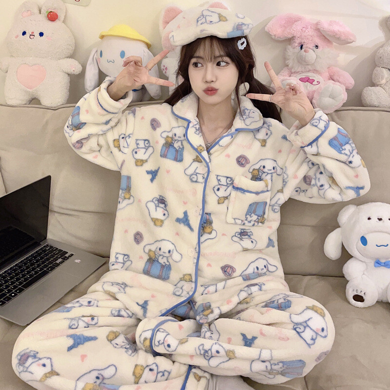 Cinnamoroll Sleepwear Winter Thickened Pajamas Pajama Pants Set