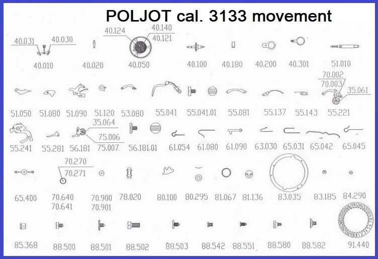 Poljot 3133 parts clearance