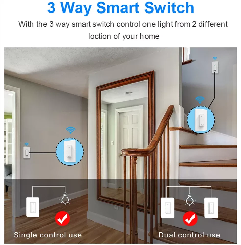 Nexete Smart  Dimmer Light Switch WiFi Works with Amazon Alexa Google Home IFTTT - Image 2 of 4