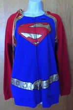 Juniors XL 15-17 Superman Jacket Hoodie Front Zipper