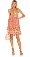 SPELL & THE GYPSY COLLECTIVE Sundown Dress Strappy Apricot Mini Size S SP7