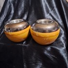 2 Hand Glazed Firepots~Tabletop~Two Toned~Fire Pit~Ceramic~Fire Bowl~Bird Brain — photo 2