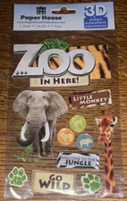 3D PAPER HOUSE It's a ZOO in Here Elephant Giraffe Go Wild Jungle Little Monkey