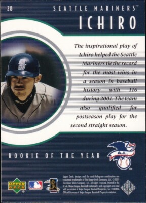 2001 Upper Deck Rookie Update Ichiro Tribute #28 - Ichiro Suzuki 