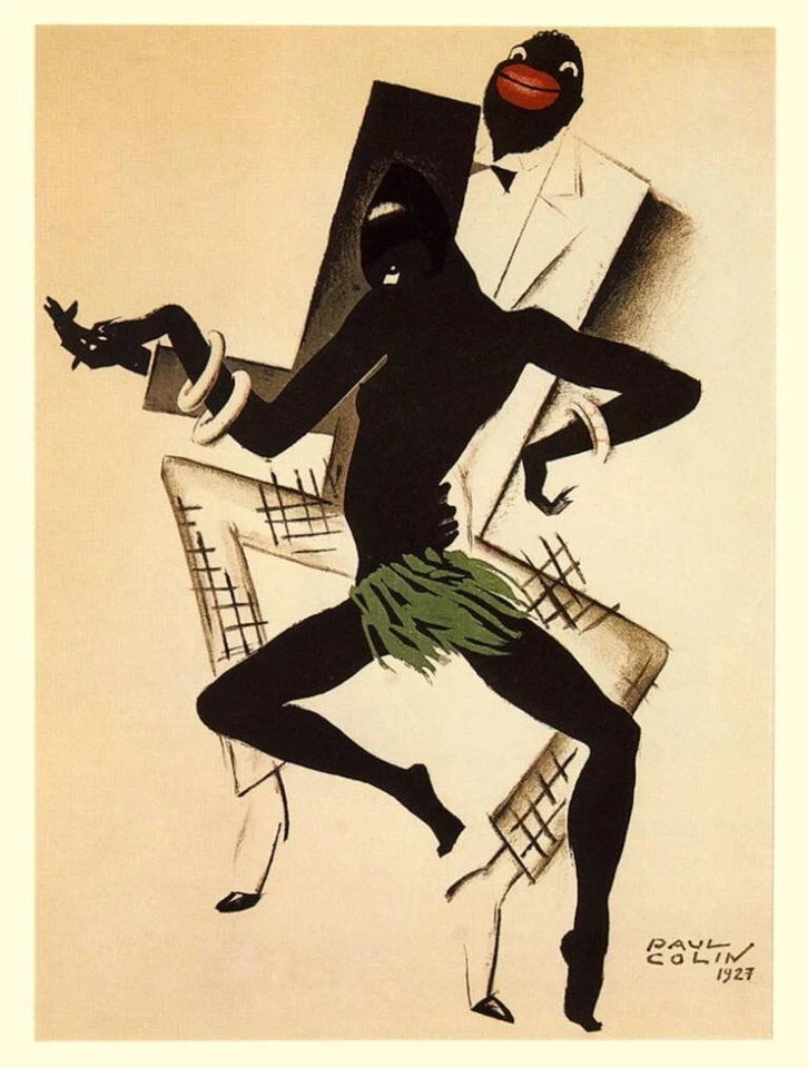 Джаз Пола Колина — танцевальная иллюстрация в стиле ар-деко художественная печать 1927 в рамке - Изображение 2 из 2