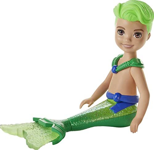 Muñeca Barbie Dreamtopia Chelsea Merboy con cabello y cola verde NUEVA - Imagen 2 de 2