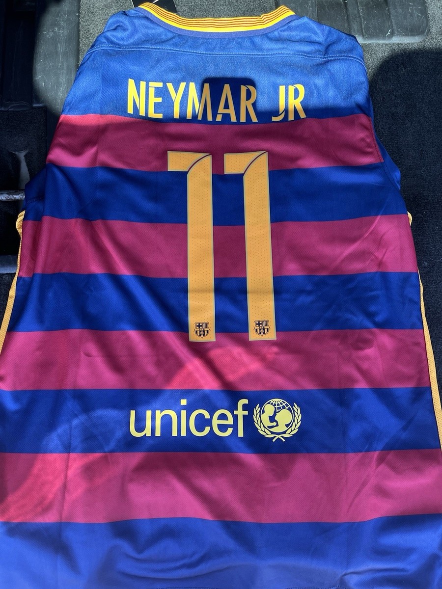 FC Barcelona Neymar Jr. 11番シャツ 2015 2015-16 Barcelona Home Shirt Neymar Jr #11 - 8/10 - (XS.Boys)