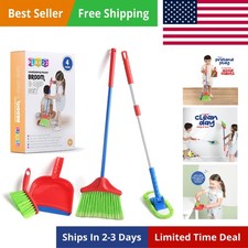 Kids Cleaning Set 4 Piece - Toy Cleaning Set Includes Broom, Mop, Brush, Dust...