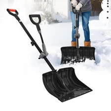 Uimoso Snow Shovel 18" Blade Ergonomic 50" Length Shovel Driveway Snow Removal