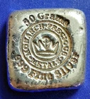 Monarch Precious Metals 50 Grams .999 Fine Silver Square Bar Bullion Very RARE