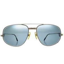 AUTHENTIC CARTIER Santossunglasses Silver/Bordeaux Metal