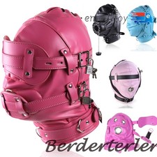 Adjustable PU Leather Mask Head Harness Restraints Fetish Blindfold Cosplay