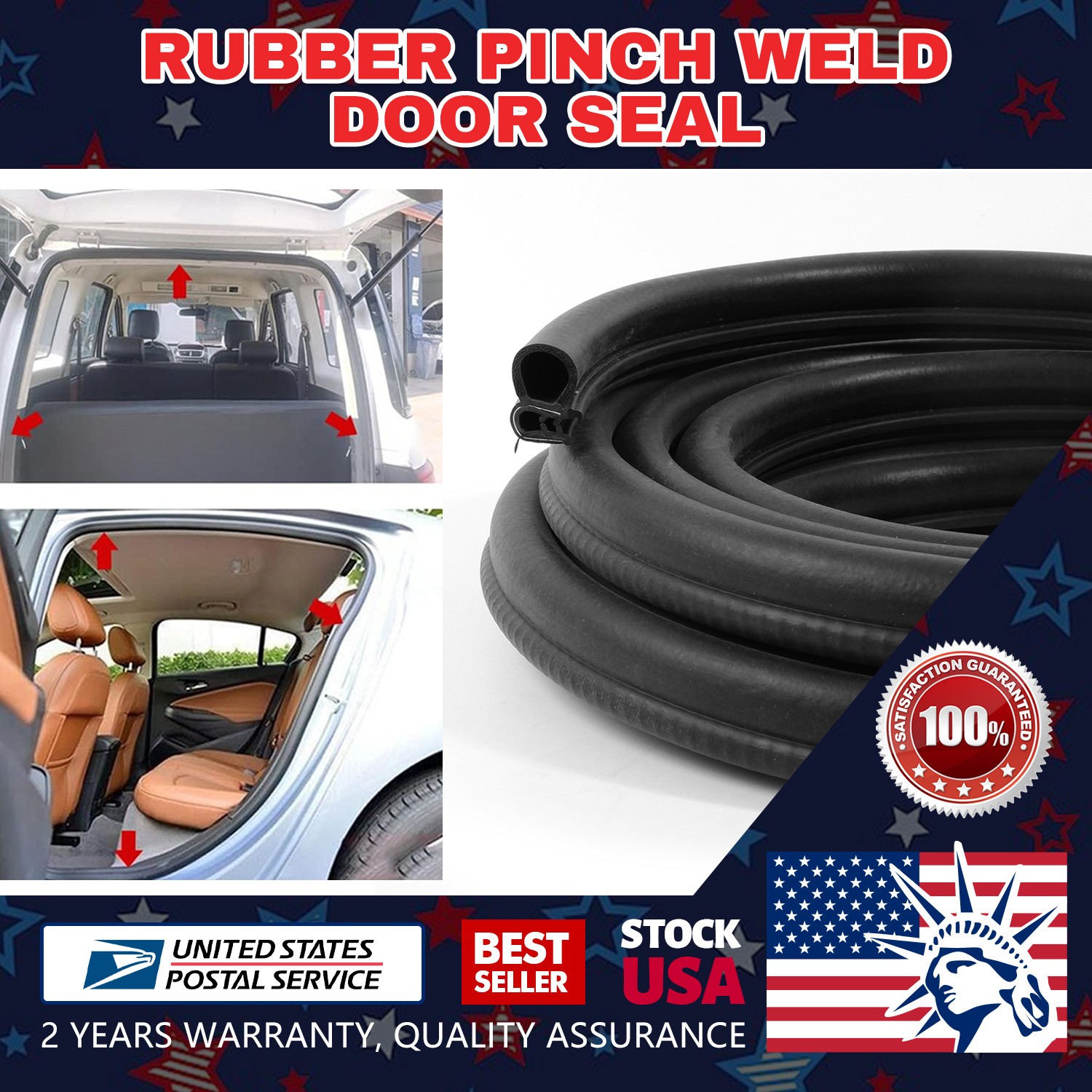 Pinchweld Rubber Seal Pinch Weld EPDM Car Caravan Box Tool Box Weather Seal Door