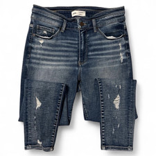 BKE Parker High Rise Ankle Skinny Jeans Size 29 Distressed Dark Wash Stretch