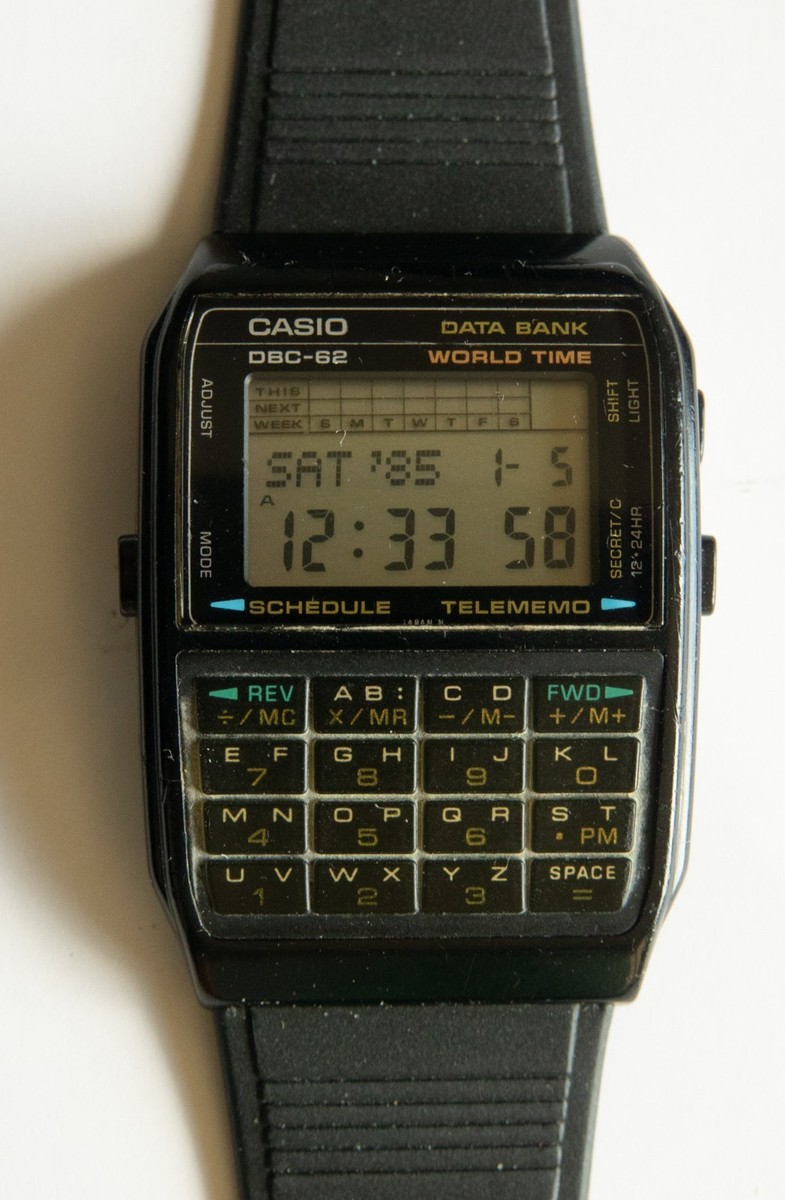 Vintage Casio DB-62 Databank / Memo / Calculator Watch CLEAN
