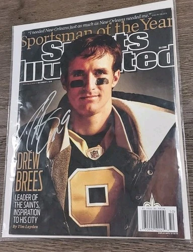 2025 Hall Of Fame Member Drew Brees Signed Sports Illustrated Saints Beckett COA