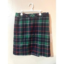 Talbots Women's Plaid Wool Blend Chic Preppy Length Lined Mini knee Skirt Size 8