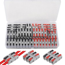 60Pcs Lever Wire Connectors AWG28-12, 1 to 1 Quick Connect Electrical Splicing K