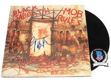 GEEZER BUTLER BLACK SABBATH SIGNED MOB RULES ALBUM VINYL RECORD BECKETT COA BAS