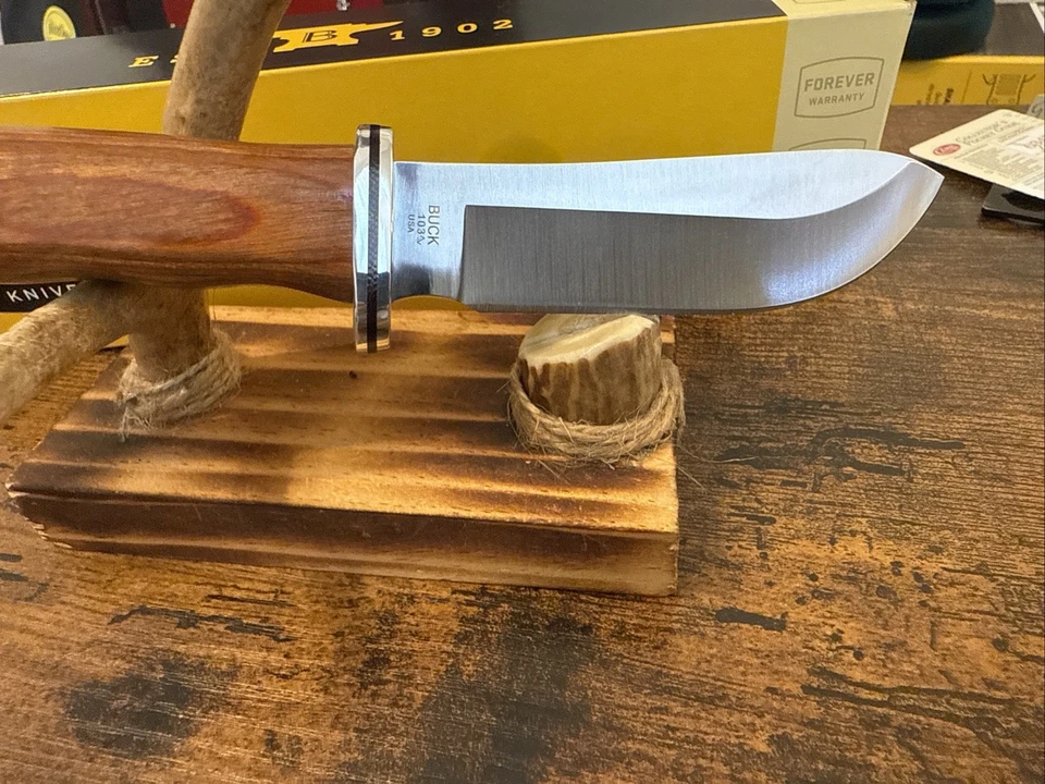 Cuchillos Buck 103 Skinner Hoja Fija Latón y Mango Cocobolo, Funda Nuevo en Caja Foto 2 de 4
