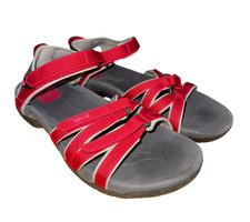 Teva Tirra Sandal WOMENS Sz 10 PRE-OWNED RED Outdoor Sport Water Hiking Sandals