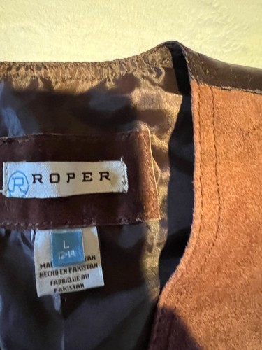 Rodeo Roper Western Vest Boys Suede Snap Kids L 12-14 Brown 02-094-0500-0513 BR - Picture 7 of 7