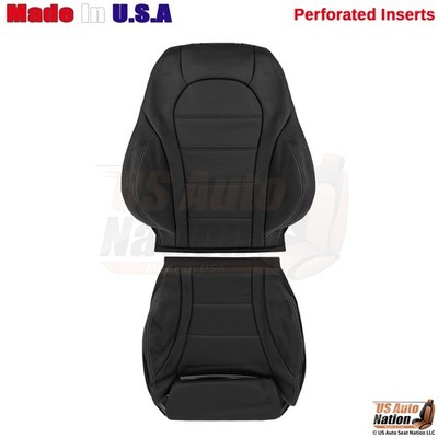 2016-2021 Fits Mercedes-Benz GLC Leatherette Perf Driver Side Covers Black/White