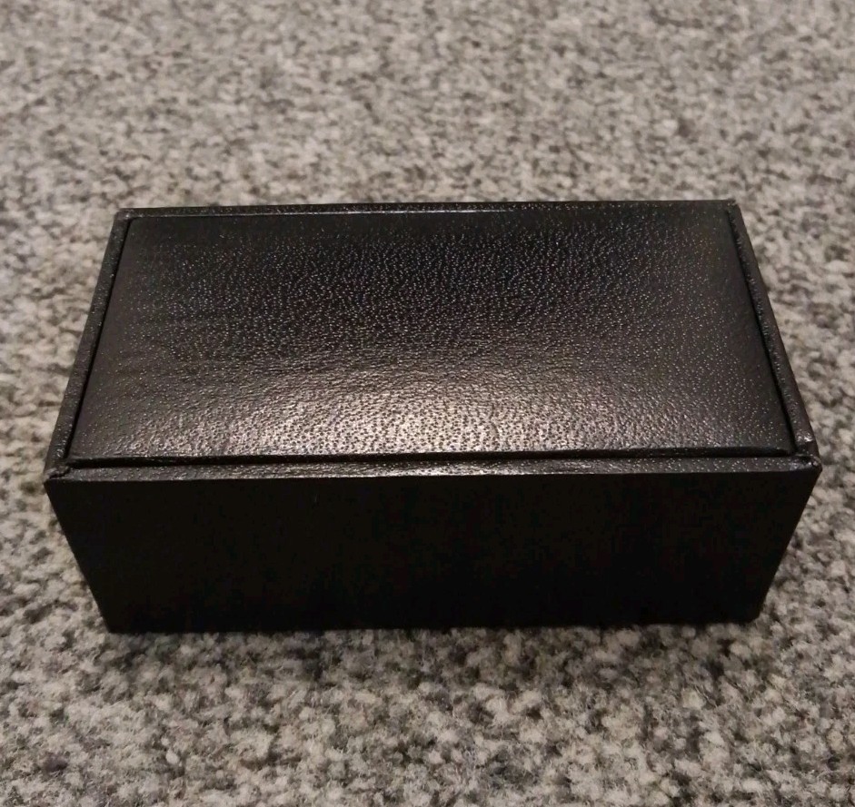 Men’s Silver Tone Rectangular Grid Pattern Bullet… - image 7