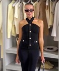 NEW WOMAN STRETCH CONTOURING HALTER TOP BLACK S,M,L UNBRANDED