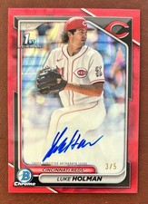 2024 Bowman Draft Chrome Prospect Autographs Luke Holman #CPA-LH Red Lava #’d/5