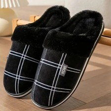 Home Slippers Plaid Memory Foam Plush Shoes Warm Soft Non-Slip Slippers Fashion